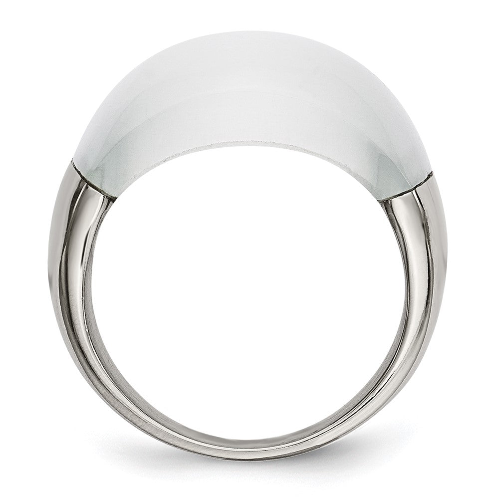 Edelstahl 12mm Katze Auge Ring (size 6 Nur)