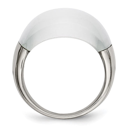 Edelstahl 12mm Katze Auge Ring (size 6 Nur)