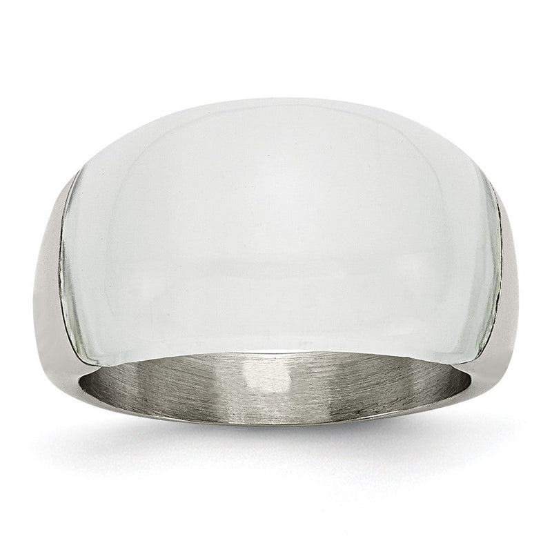Edelstahl 12mm Katze Auge Ring (size 6 Nur)