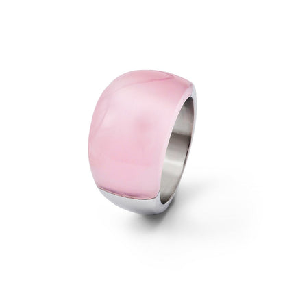 Edelstahl 12mm Rosa Katze Auge Ring (size 6 Nur)