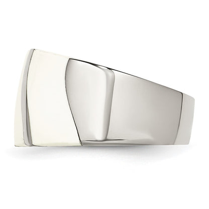 Edelstahl Weiß Emaille Ring (size 6 Nur)