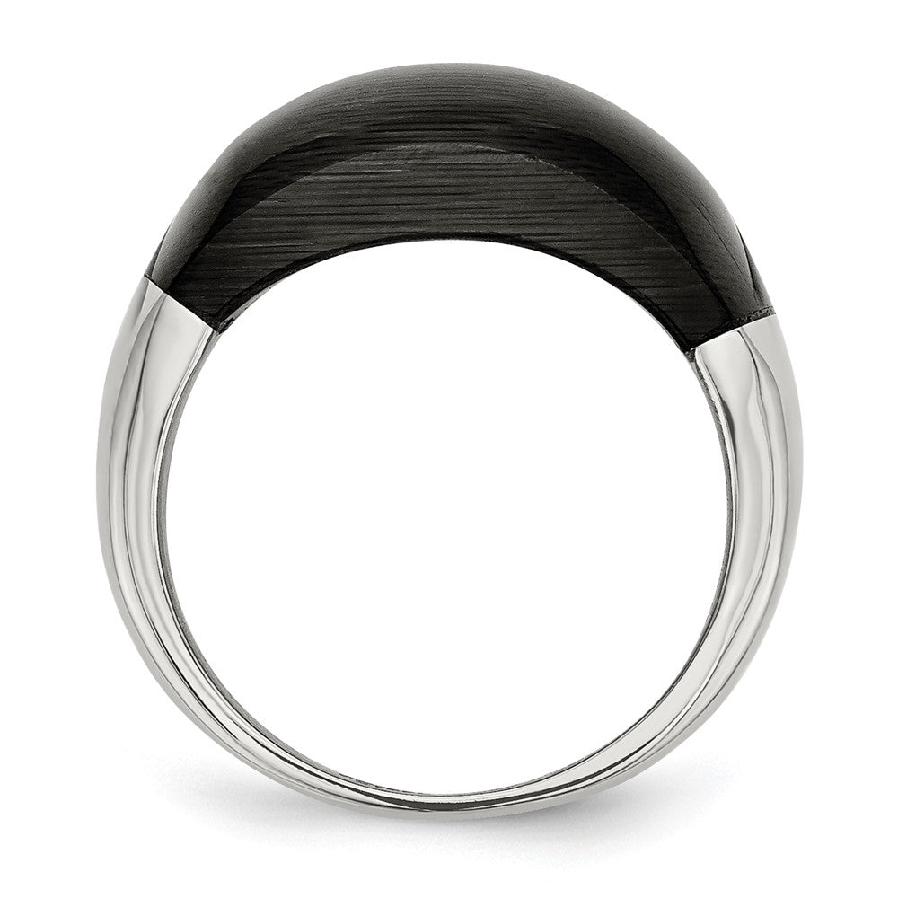 Edelstahl 12mm Schwarz Katze Auge Ring