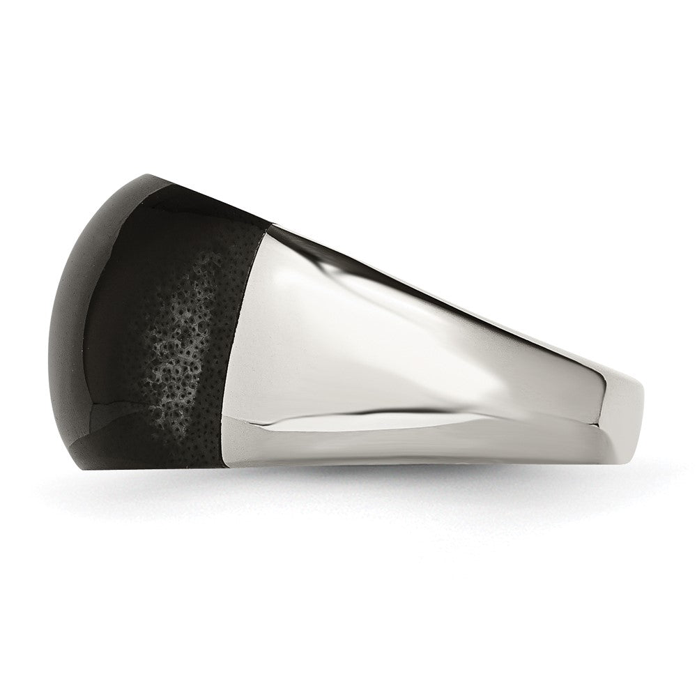 Edelstahl 12mm Schwarz Katze Auge Ring