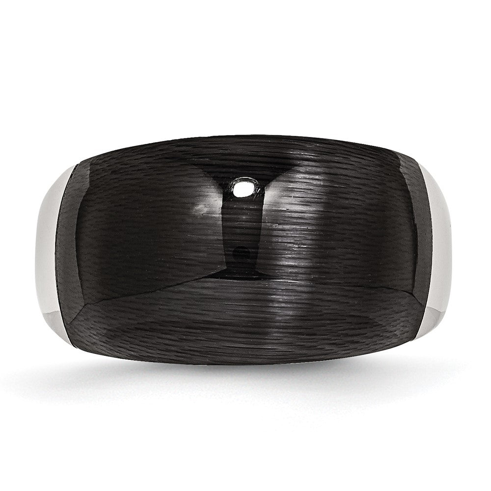 Edelstahl 12mm Schwarz Katze Auge Ring