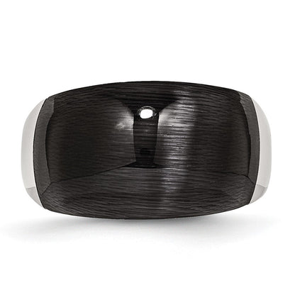 Edelstahl 12mm Schwarz Katze Auge Ring