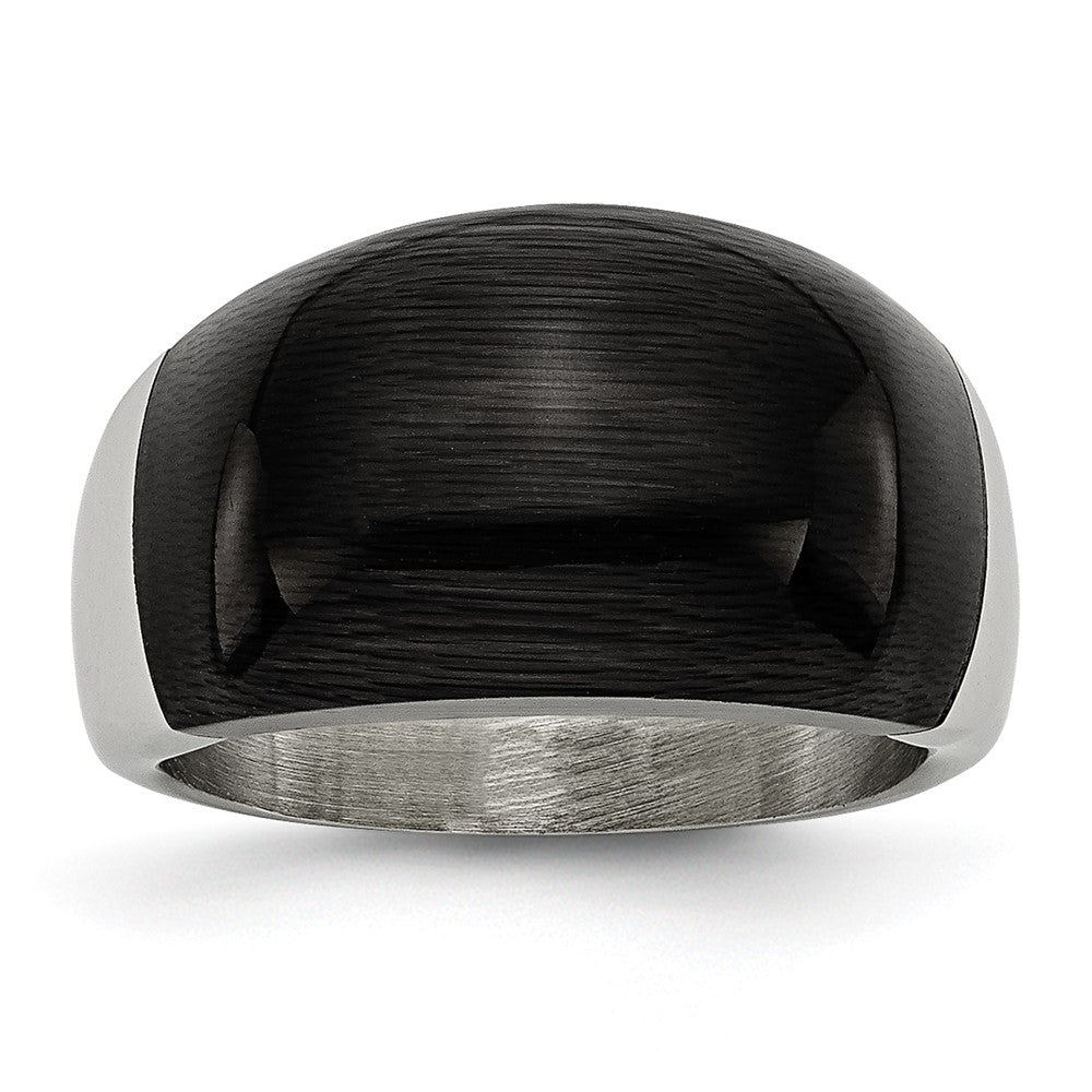 Edelstahl 12mm Schwarz Katze Auge Ring