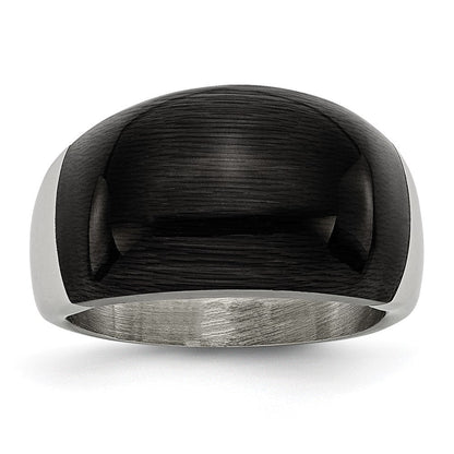 Edelstahl 12mm Schwarz Katze Auge Ring