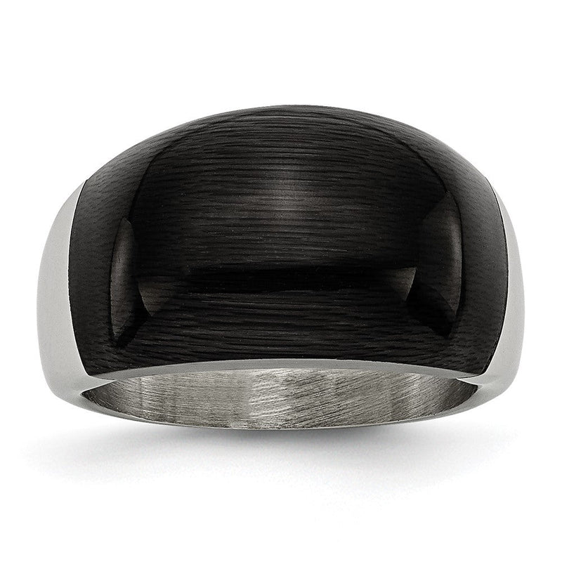 Edelstahl 12mm Schwarz Katze Auge Ring