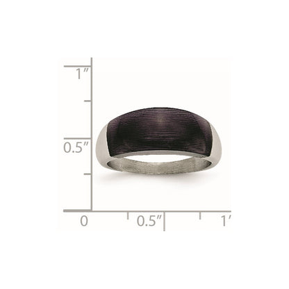 Edelstahl 8mm Schwarz Katze Auge Ring