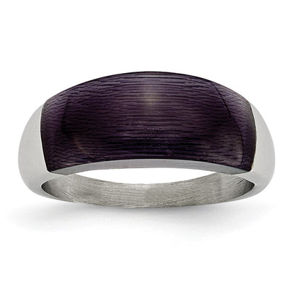 Edelstahl 8mm Schwarz Katze Auge Ring