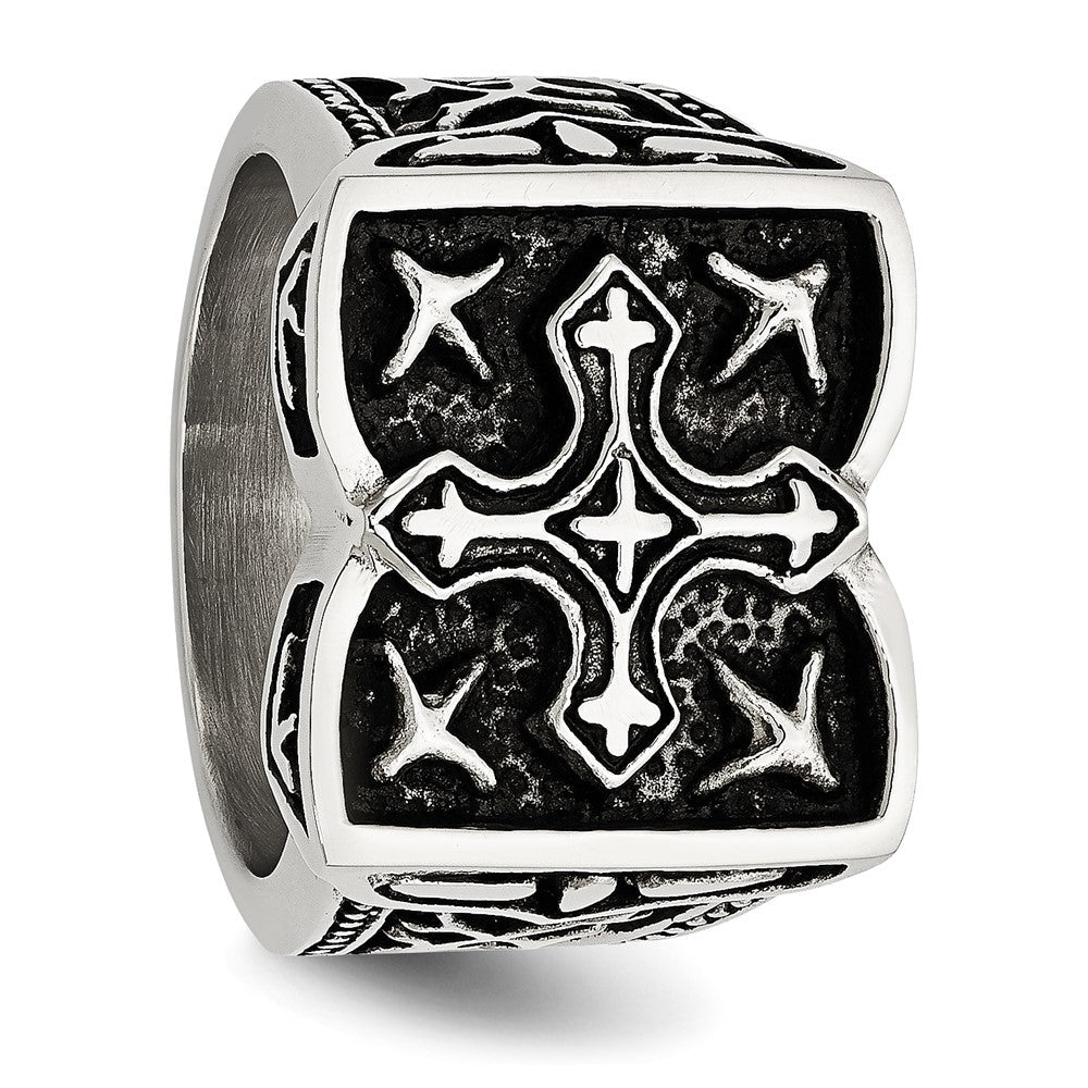 Edelstahl Antikisiert Kreuz Ring