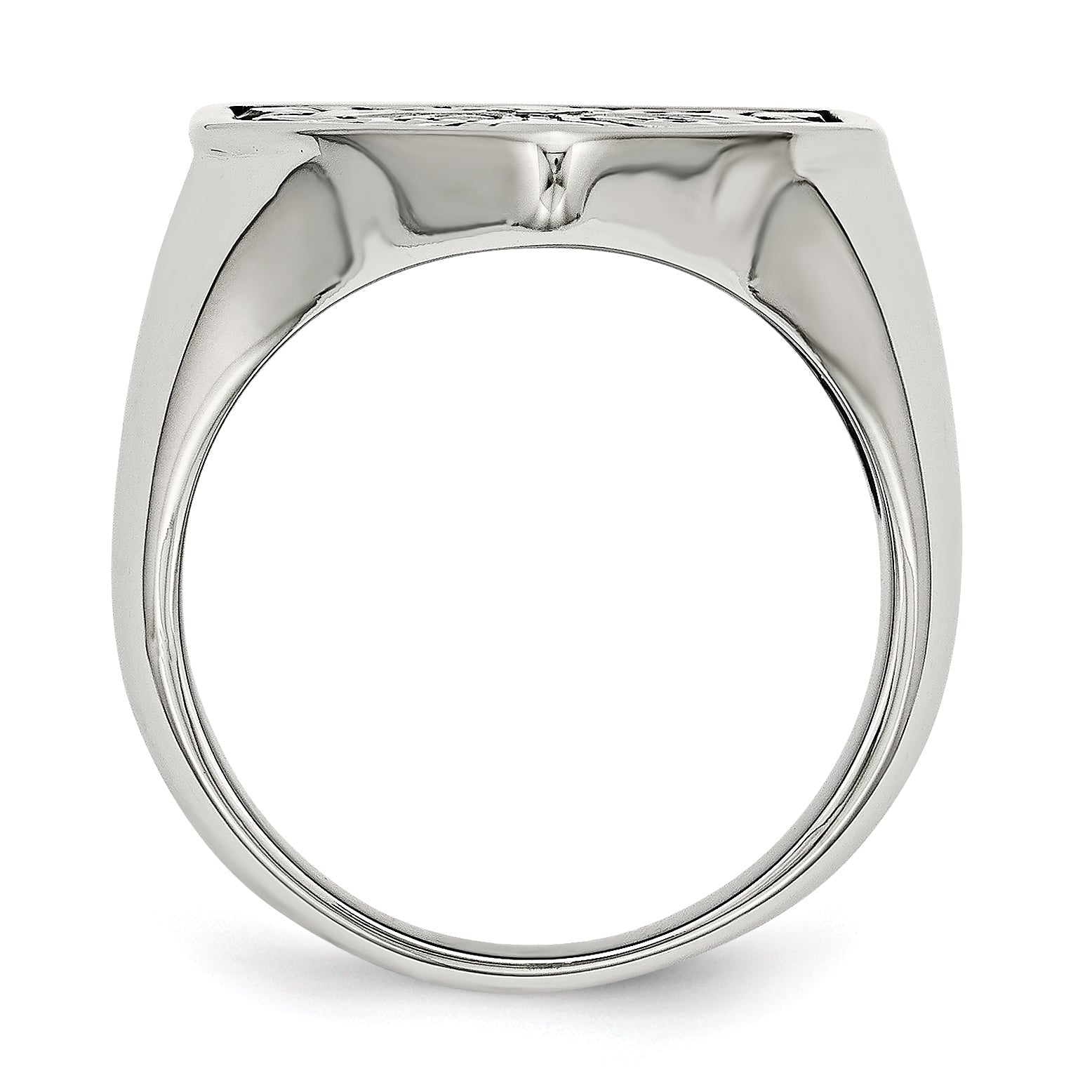 Edelstahl Kreuz Schwarz Diamant Antikisiert Shield Ring (size 9 Nur)