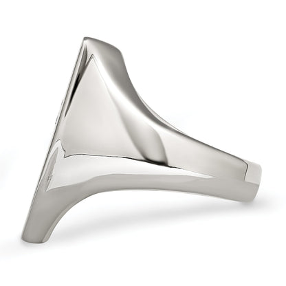 Edelstahl Kreuz Schwarz Diamant Antikisiert Shield Ring (size 9 Nur)