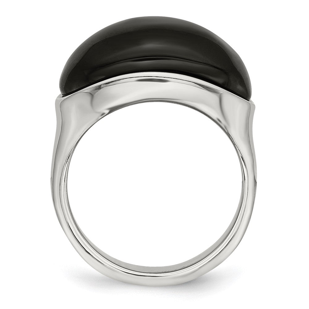 Edelstahl Schwarz Glas Ring