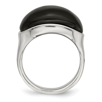 Edelstahl Schwarz Glas Ring