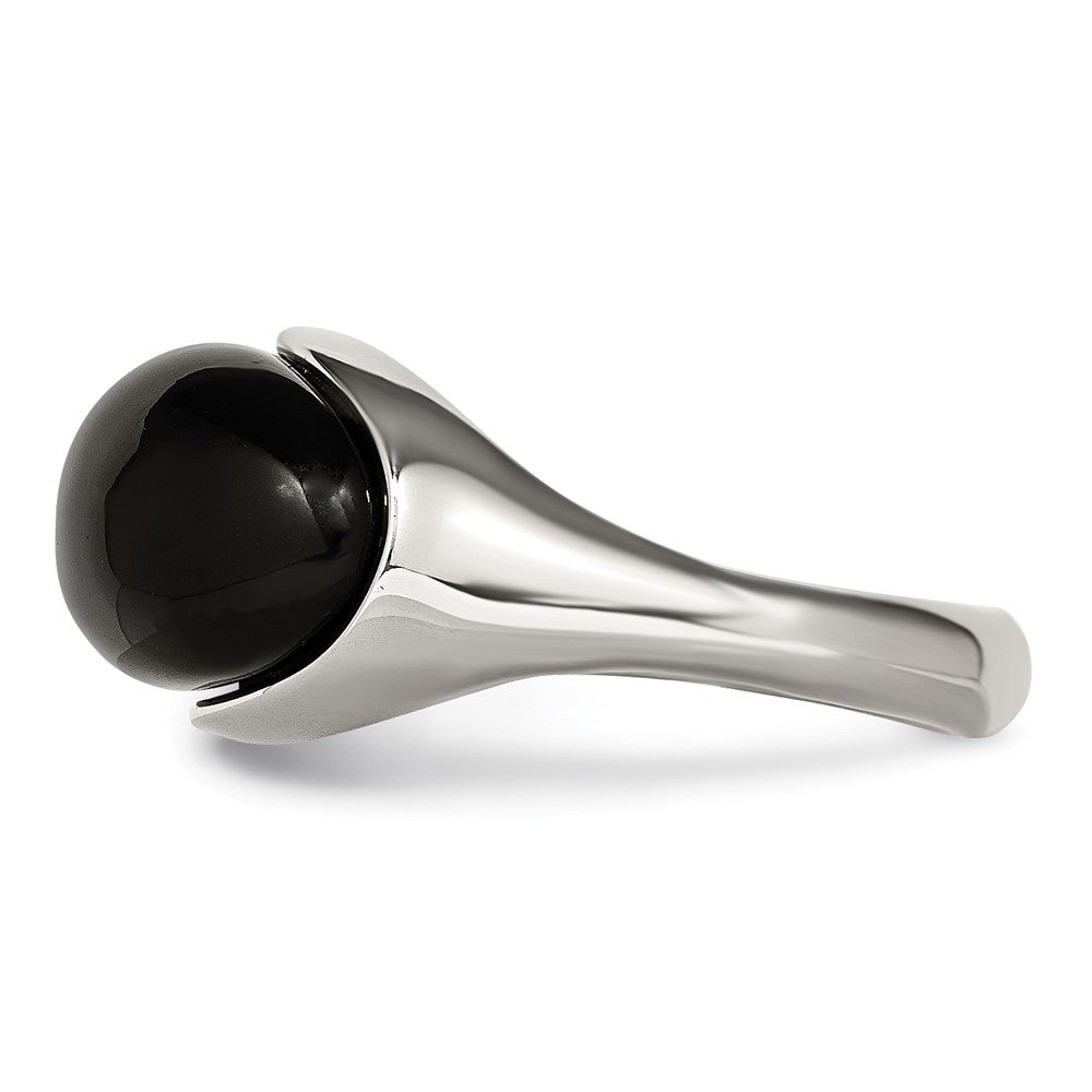 Edelstahl Schwarz Glas Ring
