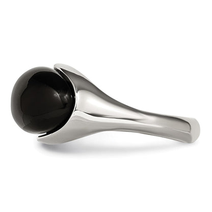 Edelstahl Schwarz Glas Ring