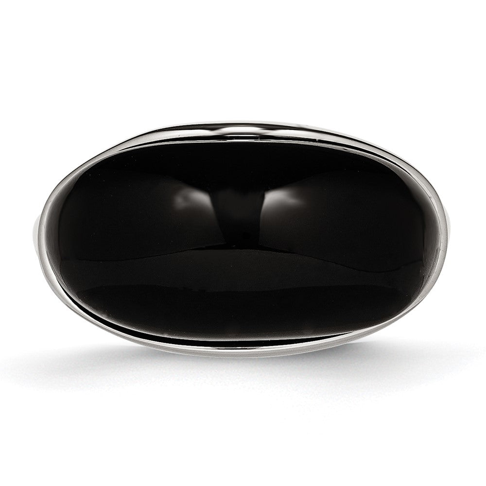 Edelstahl Schwarz Glas Ring