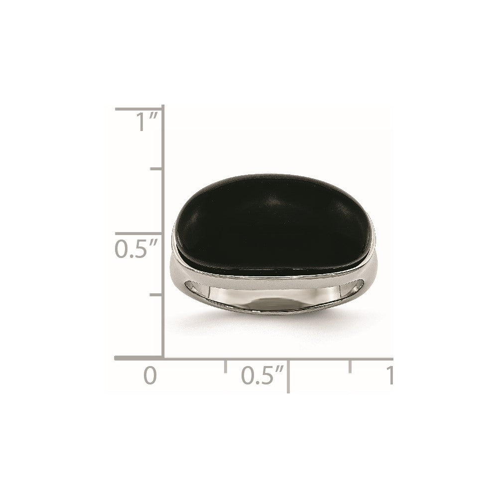 Edelstahl Schwarz Glas Ring