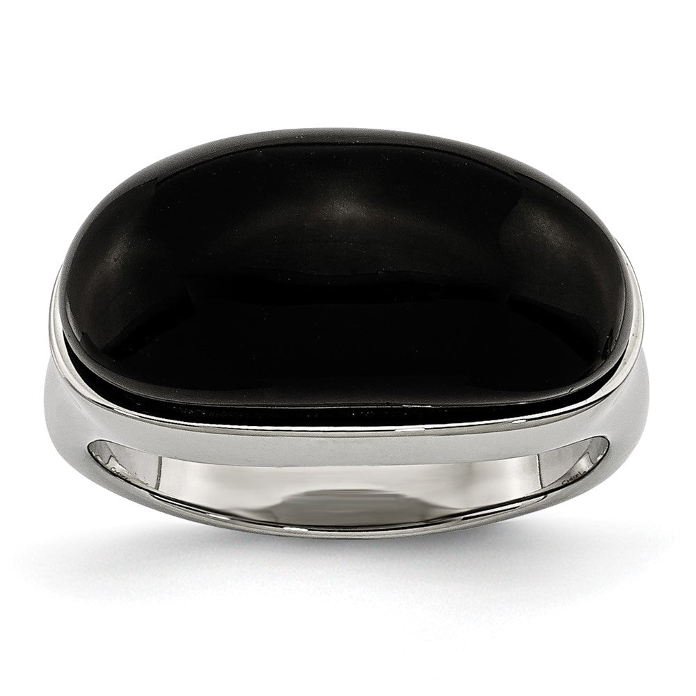 Edelstahl Schwarz Glas Ring