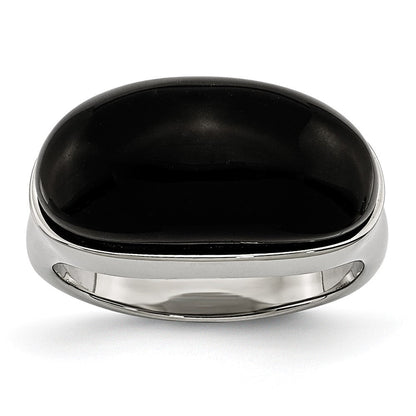 Edelstahl Schwarz Glas Ring