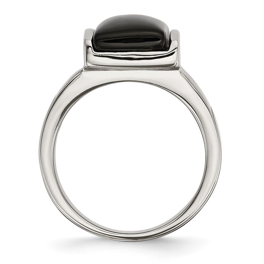 Edelstahl Schwarz Glas Ring