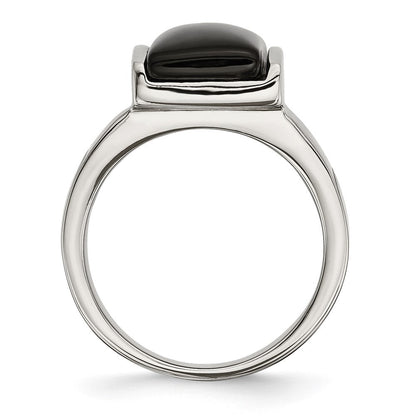 Edelstahl Schwarz Glas Ring