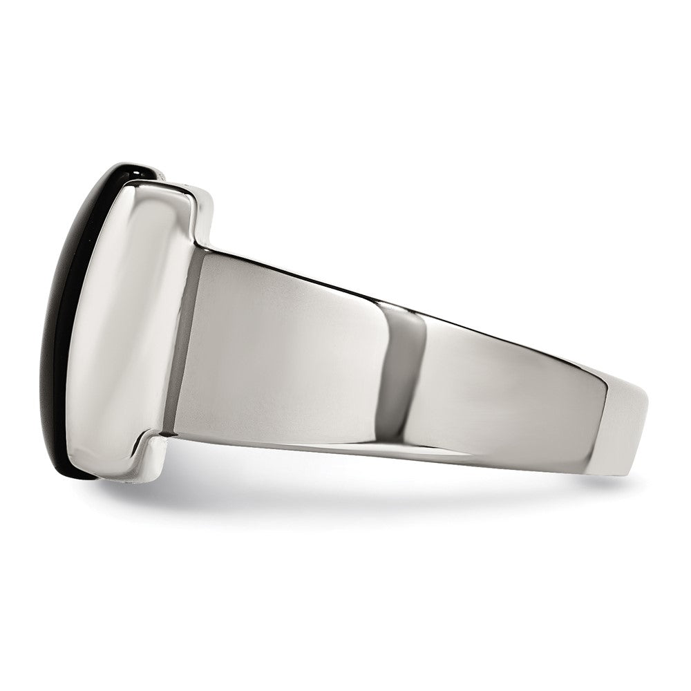 Edelstahl Schwarz Glas Ring