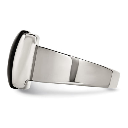 Edelstahl Schwarz Glas Ring