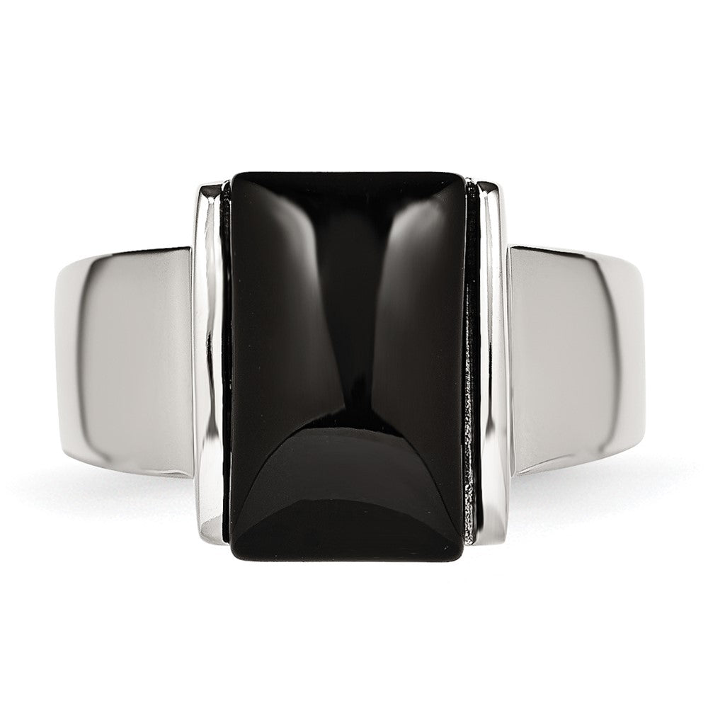 Edelstahl Schwarz Glas Ring