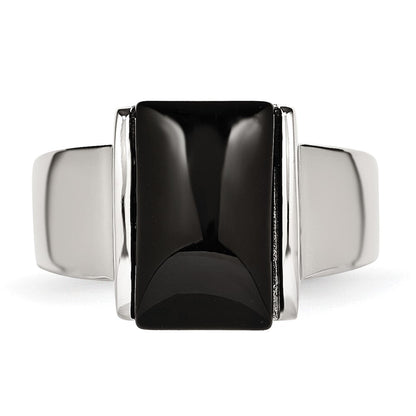 Edelstahl Schwarz Glas Ring