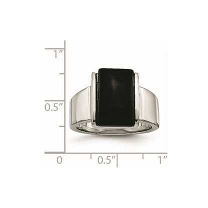 Edelstahl Schwarz Glas Ring