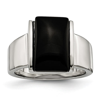 Edelstahl Schwarz Glas Ring