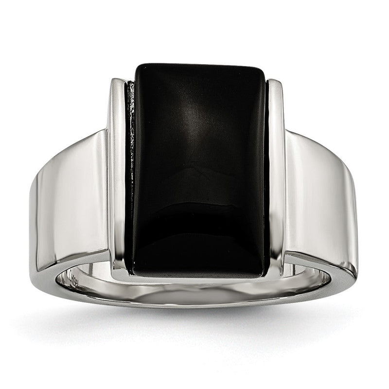 Edelstahl Schwarz Glas Ring