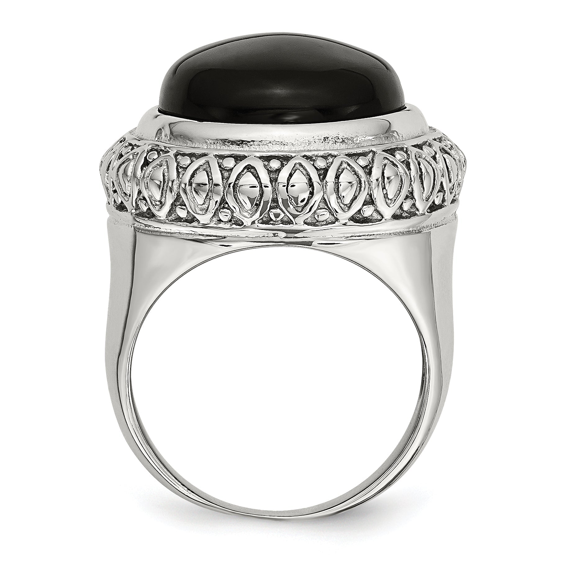 Edelstahl Schwarz Glas Strukturiert Kante Ring