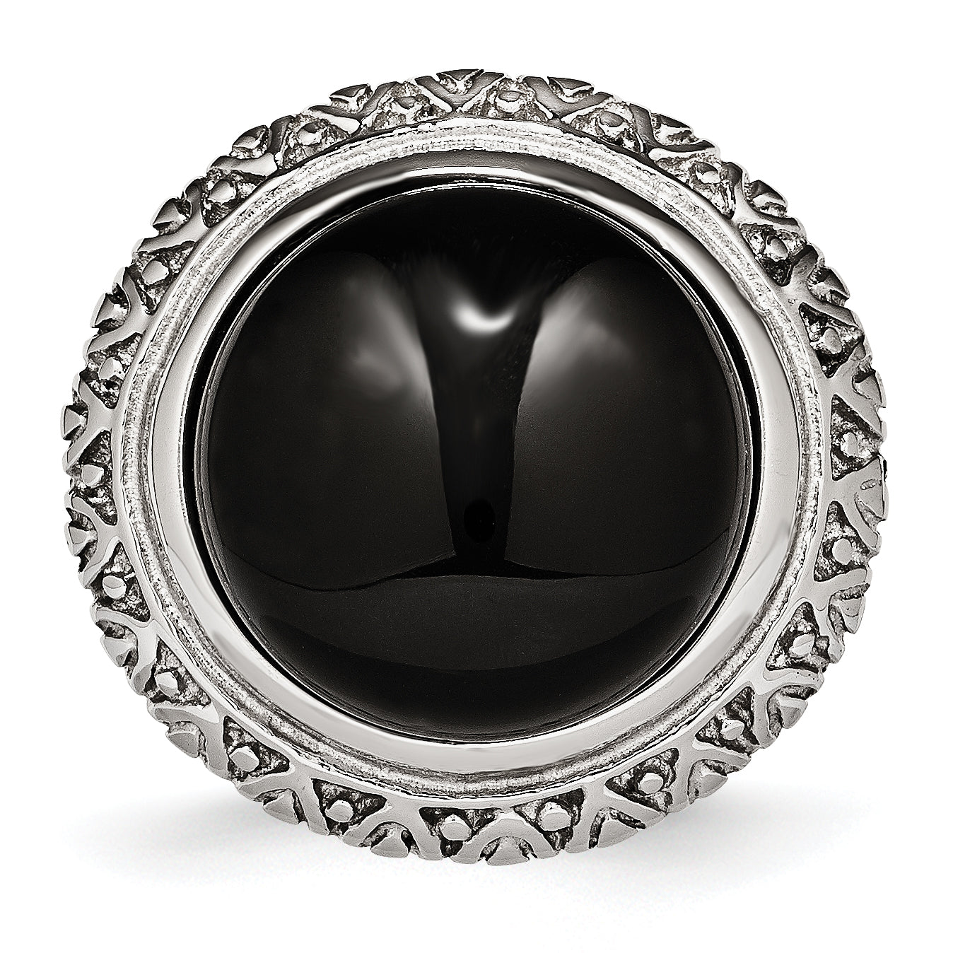 Edelstahl Schwarz Glas Strukturiert Kante Ring