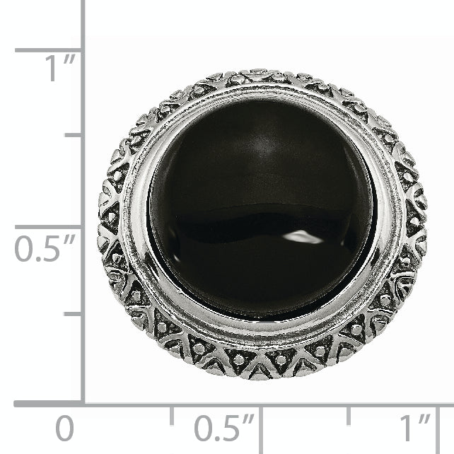 Edelstahl Schwarz Glas Strukturiert Kante Ring