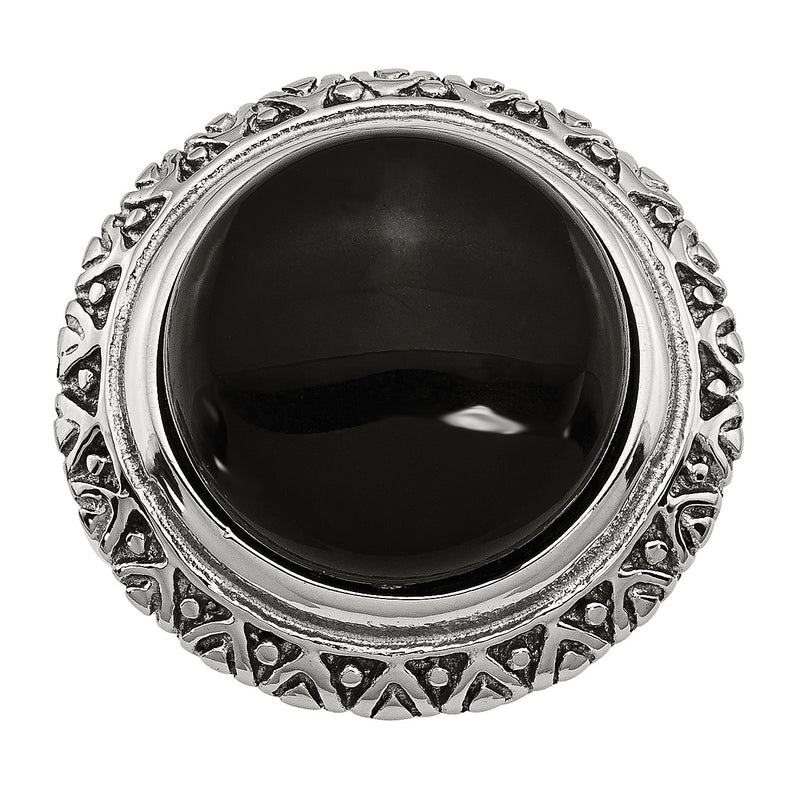 Edelstahl Schwarz Glas Strukturiert Kante Ring
