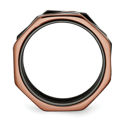 Edelstahl Poliert Schwarz & Braun Ip Beschichtet Beweglich 12mm Ring