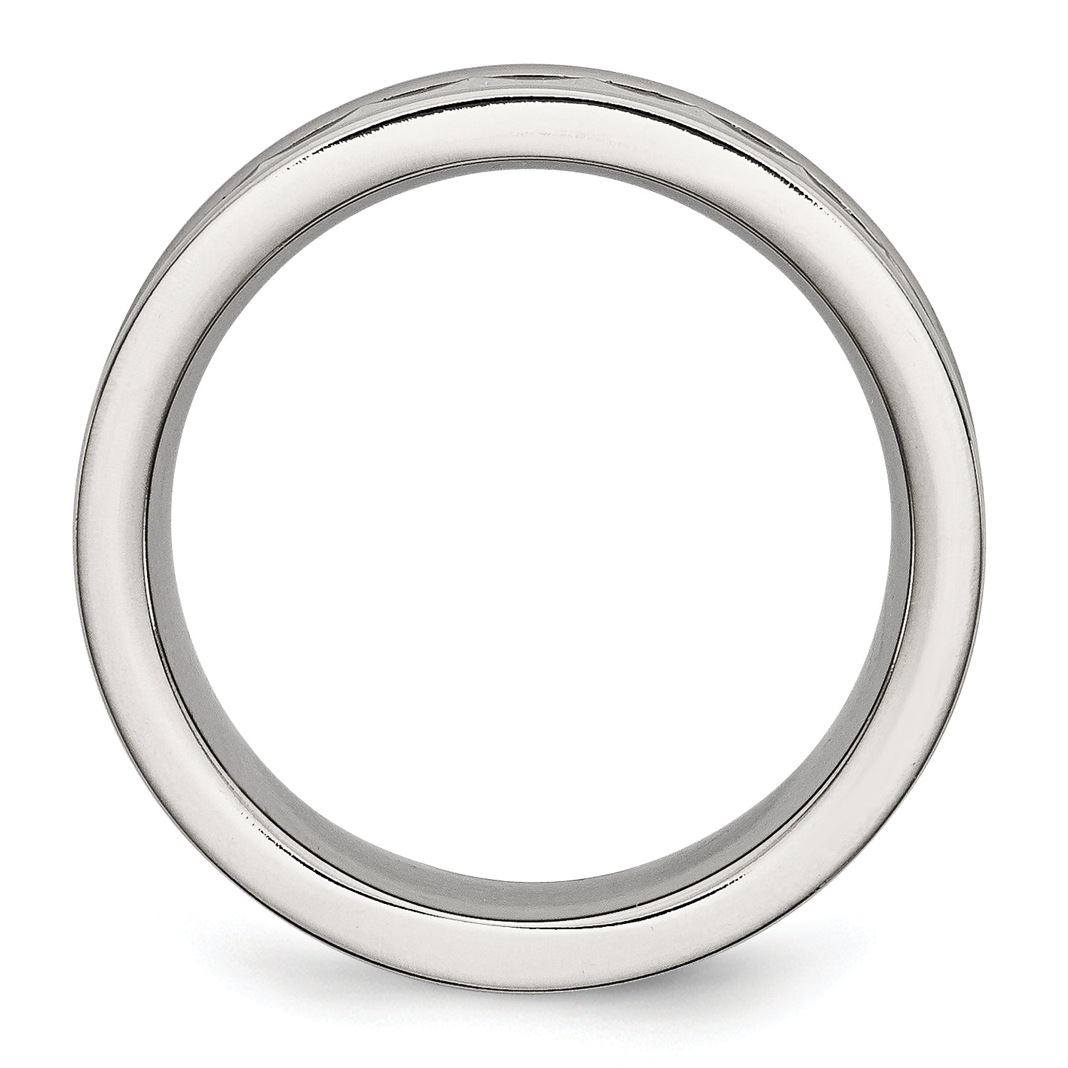 Edelstahl Sawtooth Akzente/black Keramik Mittig Facettiert Ring