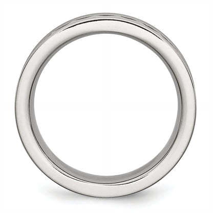 Edelstahl Sawtooth Akzente/black Keramik Mittig Facettiert Ring