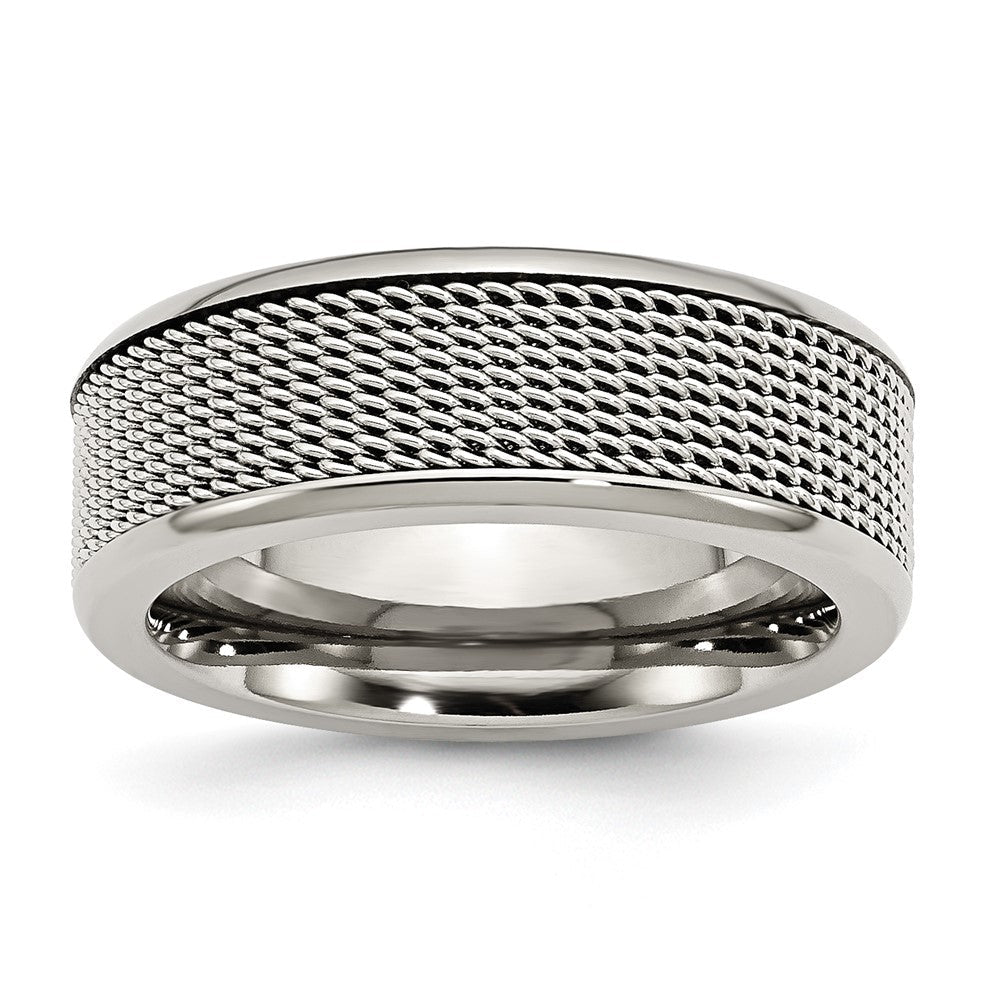 Edelstahl Base mit Netz Mittig 8mm Ring