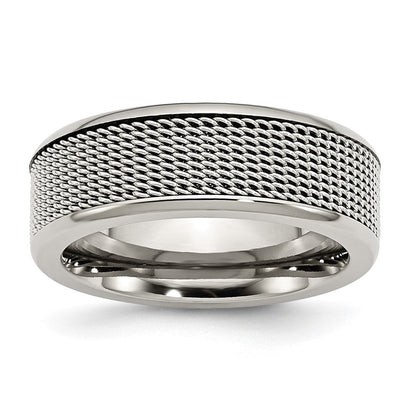 Edelstahl Base mit Netz Mittig 8mm Ring
