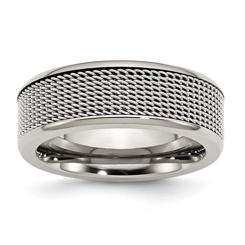 Edelstahl Base mit Netz Mittig 8mm Ring