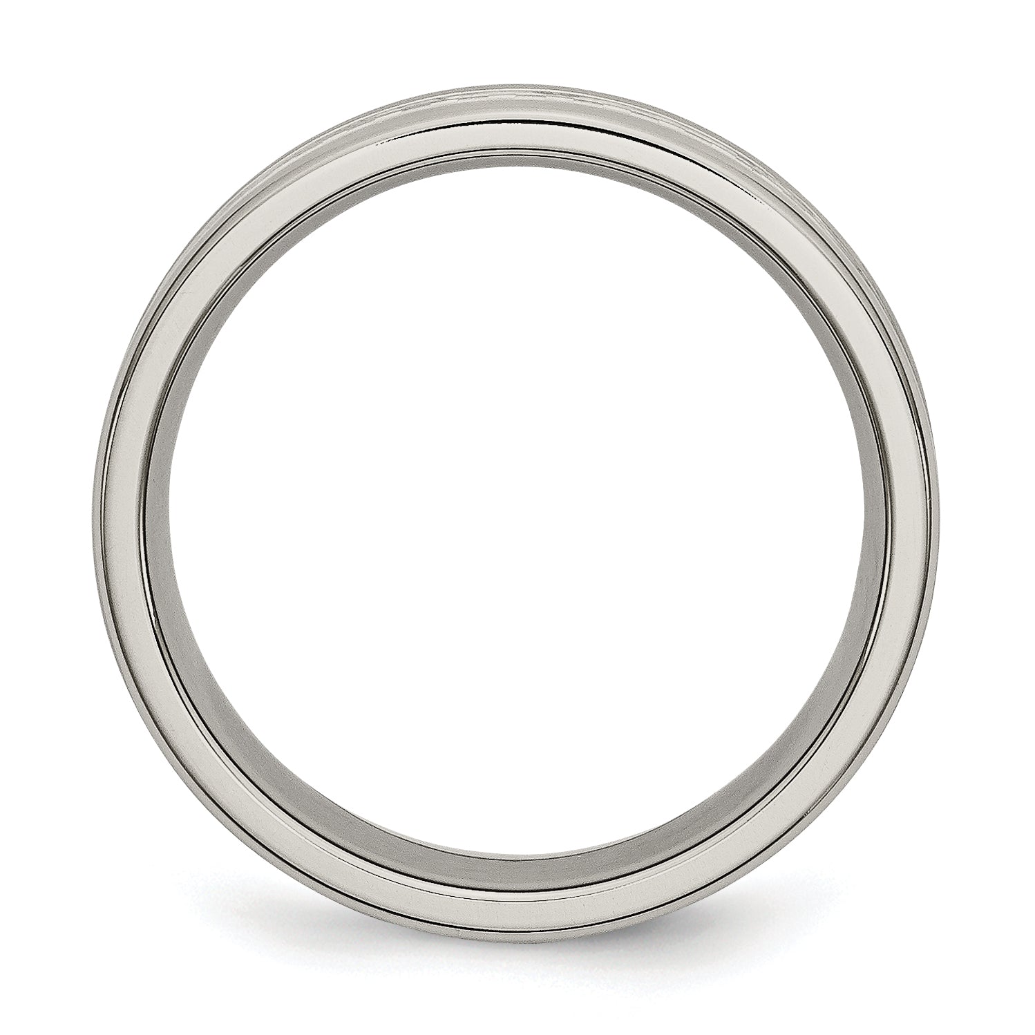 Edelstahl Poliert mit Grau Karbon Faser Einlage 6mm Ring