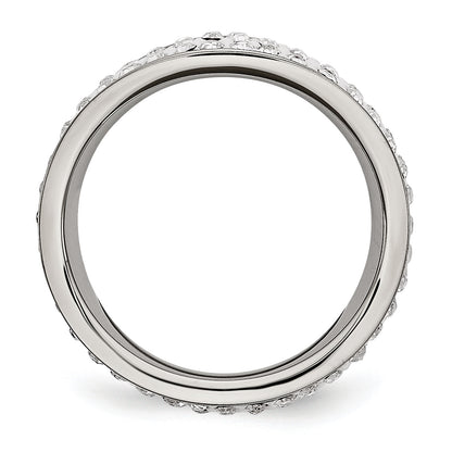 Edelstahl 4mm Poliert Kristall Gewellt Ring