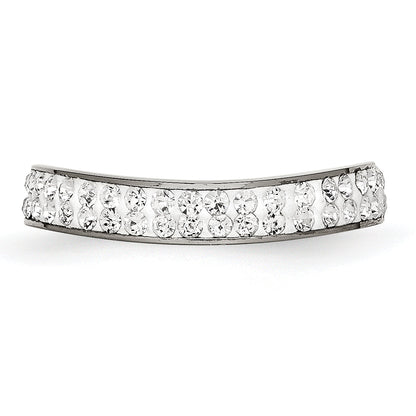 Edelstahl 4mm Poliert Kristall Gewellt Ring