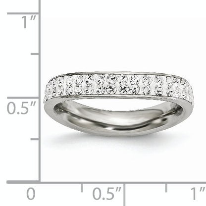 Edelstahl 4mm Poliert Kristall Gewellt Ring