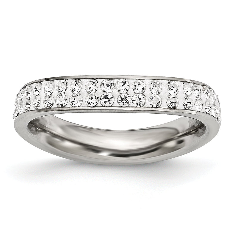 Edelstahl 4mm Poliert Kristall Gewellt Ring