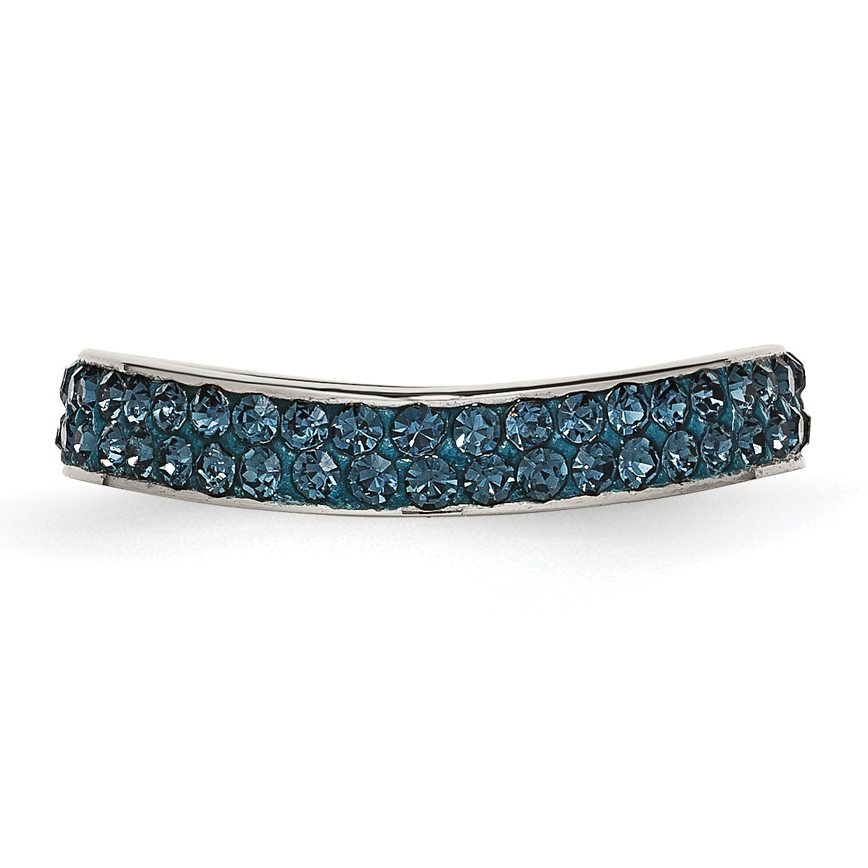 Edelstahl 4mm Poliert Blau Kristall Gewellt Ring